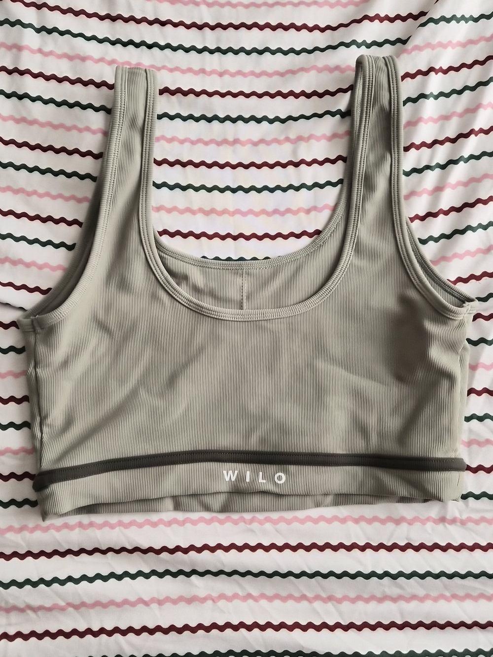 Willow Taupe Ribbed Scoop Sports Bra